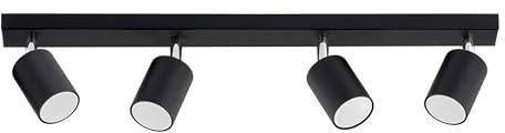 KAR LIGHTING Spotbalken 4-flammig Schwarz – schwenkbarer Deckenstrahler, Deckenlampe & LED Deckenleuchte aus Metall – GU10 Strahler für Küche, Wohnzimmer, Flur – modern & LED geeignet
