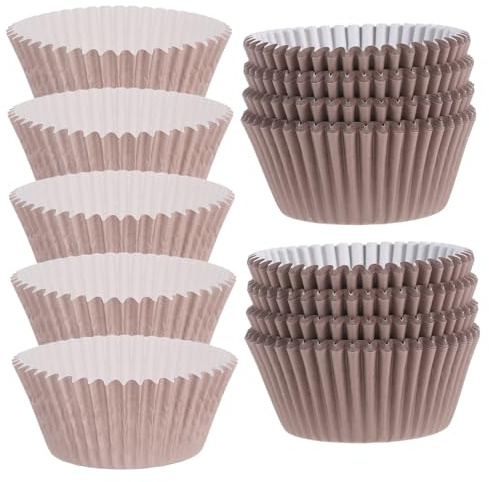 WEKADRIN 100 piezas Unidades Moldes de Papel para Hornear Cupcakes Resistentes al Calor Desechables para Magdalenas y Pequeños Pasteles