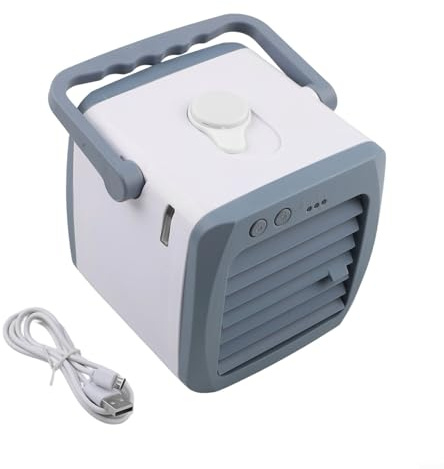 Mini ventilador portátil USB para coche con tanque de agua humidificador, refrigeración silenciosa de ahorro de energía para vehículo, oficina, dormitorio, uso en exteriores e interiores