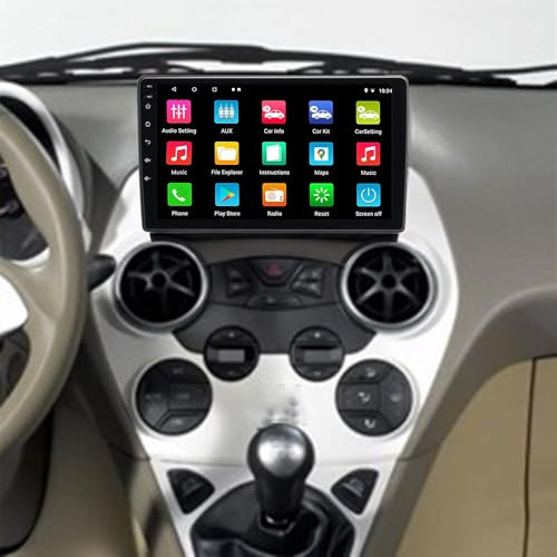 4+64G Android 14 2 Din Car Stereo for Ford Ka 2008-2014 with Bildschirm Bluetooth, 9 inch IPS Touchscreen with Wireless Carplay Android DAB Auto Radio Display GPS Navi Backup Camera FM/RDS Mirror Link