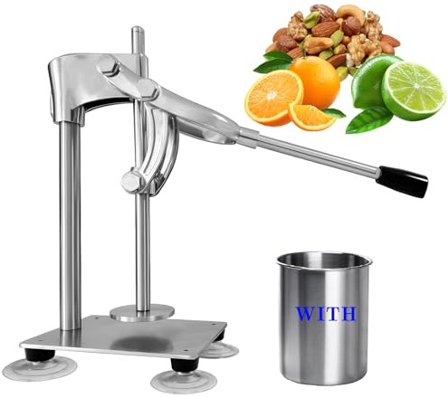 Medonala Heavy Duty Hand Juicer - Orange Crush Machine & Nut Chopper, Manual Citrus Juicer for Freshly Squeezed Orange, Lemon & Lime Juice, Easy to Use & Clean