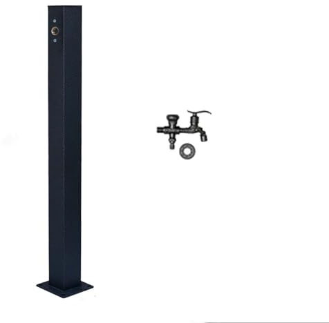 304 Stainless Steel Vertical Garden Water Column with Copper Faucet, Outdoor Fountain & Water Dispenser, Decorative Garden Hydrant for Patio & Landscape