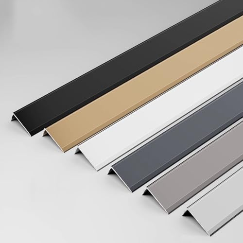 Aluminum L-Shape Outside Corner Strip - Flooring Edge Trim, Flat Divider Strip for Walls, Doors, Windows, Cabinets, Fireplaces, Marble Edge (2.95ft, Pack of 3)