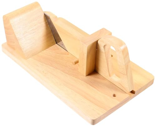 Homoyoyo Holz Wurstschneider aus Eichenholz mit Edelstahlklinge Manuelle Aufschnittmaschine für Wurst Hot Dog Salami und Gemüse Verstellbare Schnittstärke Küchen Gadget für Zuhause