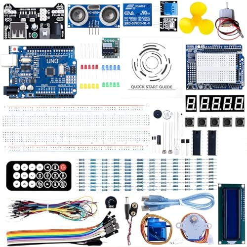 UNO R3 Super Starter Kit Compatible with Arduino IDE – 200+ Pieces Electronics & Programming Kit with Sensors, Motors, LCD – Ideal for Beginners, Students & STEM Learning