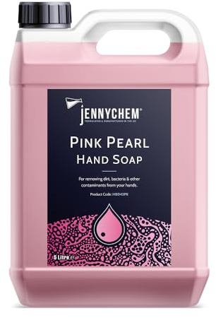 5L Pink Pearl Antibacterial Hand Soap – Bulk Liquid Hand Wash Refill – Soft, Moisturising & Germ-Killing – Ideal for Workplace, Salon or Home Use