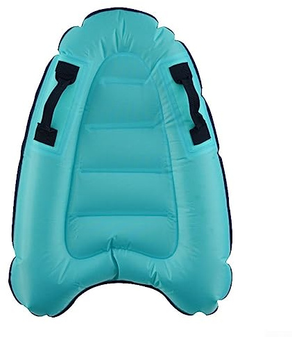 Kinder Kickboard zum Schwimmen Lernen, aufblasbares Bodyboard mit sicheren Griffen für Pool und Surfen (Blau)