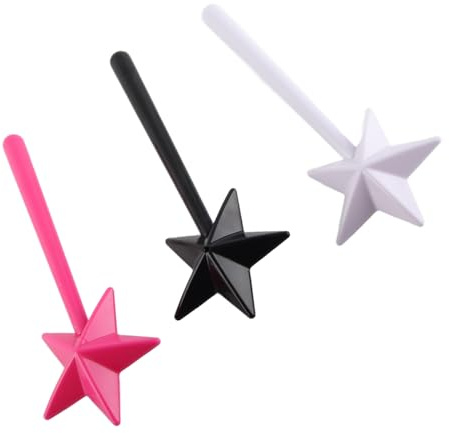 Horett Bacchetta Magica Saliera e Pepiera a Forma di Stella Saliera e Pepiera Dispenser per Condimenti Bacchetta Magica Plastica Ricaricabile Rosa Bianco per la Decorazione della