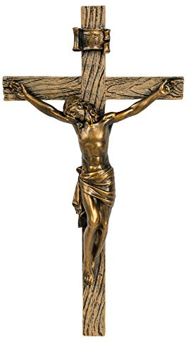Joseph's Studio by Roman, Cross and Crucifix Collection, 8.25H ANTIQUE GOLD CRUCIFIX, Home Décor, Devout Gift, Prayerful Inspiration (4x4x8)