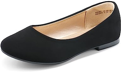 DREAM PAIRS Blomflickskor för bröllop, fest, Nubuck svart, 26.5 EU