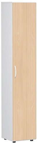 Gera Möbel Schranksystem Flex Flügeltürenschrank, Drehtürenschrank, Holzdekor, buche/weiß, 40 x 42 x 216 cm