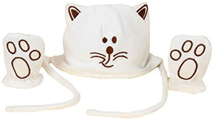 Aiklin Baby Mütze Katze-Form Erstlingsmütze (Weiß)