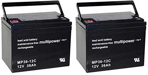 Ersatzakku für Ortopedia Clou 940 2X Multipower 12V - 36Ah Zyklenfest AGM VRLA AKKUman Set