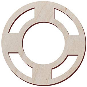 Set of 10 Wooden Lifebuoy Shape For Crafts And Decoration - Laser Cut - Ring Buoy - Lifering - Life Preserver Ring - Lifebuoy Charm 5x5 inches