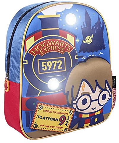 CERDÁ LIFE'S LITTLE MOMENTS, Mochila Luces LED Escolar de Harry Potter-Licencia Oficial Warner Bros para Niños, Rojo, Edad recomendada-idónea para peques de preescolar de 2 a 6 años