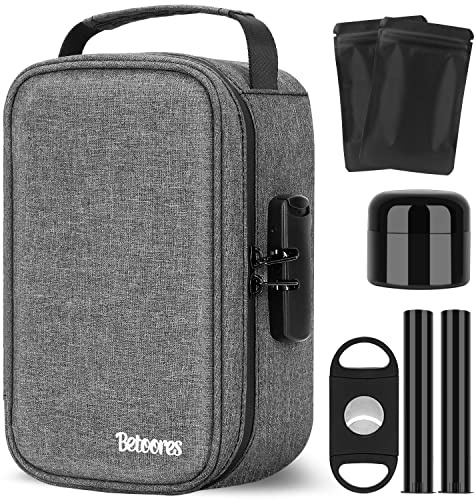 Smell Proof Bag Large Lockable Container with More Accessories (Grey) | Lock Smell Proof Stash Box, Activated Carbon Lining, Sealed Zipper, Multiple Accessories, Gift for Men and Women