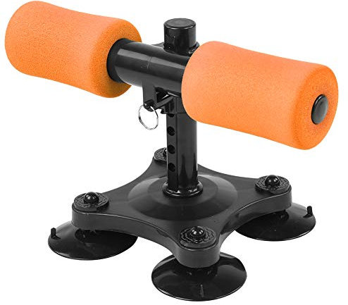 BuyWeek Sit-Ups Exerciser, Sit-Up-Stange für den Boden, Multifunktionales, verstellbares Sit-Ups-Gerät für Heimfitness(Orange)