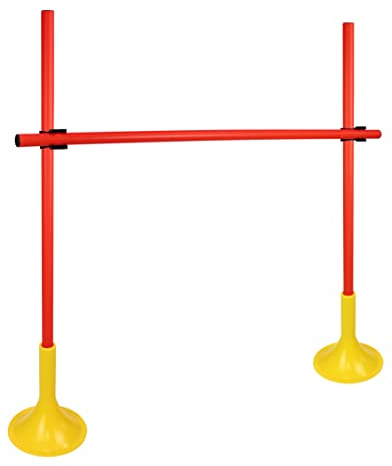 SPORTIKEL24 stativ-set med 100 cm stänger – ø 32 mm – röd – höjdjusterbar klipphandtag för agility och teknikträning – för smidighet, koordination och fotbollsträning