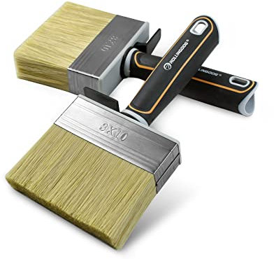 ROLLINGDOG 10,2 cm Flächenstreicher - Fleckenpinsel Deckenpinsel Zaunpinselset mit Gummigriff für Wand, Decke, Deck, Zaun, Außenmalerei