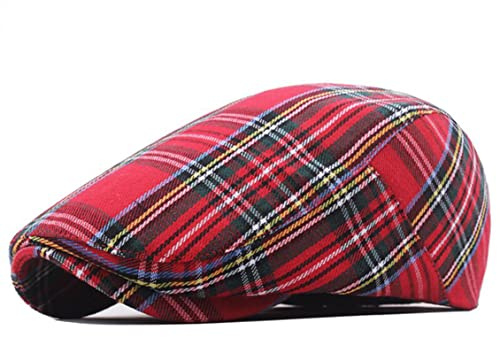 QI YUAN Schirmmützen für Herren Kariert Schiebermütze Flatcap Sommer Barett Cap Baskenmütze Kappe