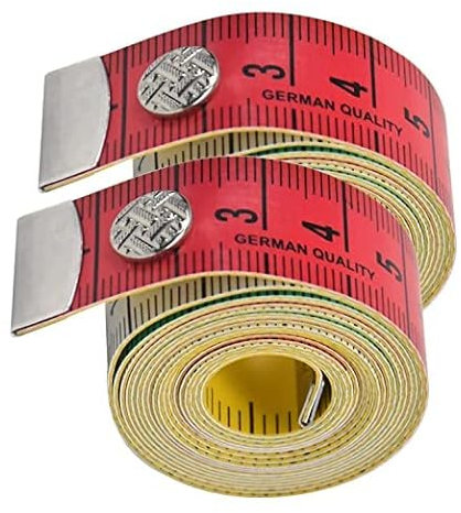 2 Stücke 2-Seitiges Maßband für Körpermaße und Nähen, 150 cm/60 Zoll, Schneidermaßband mit Doppelskala, Weiches Material