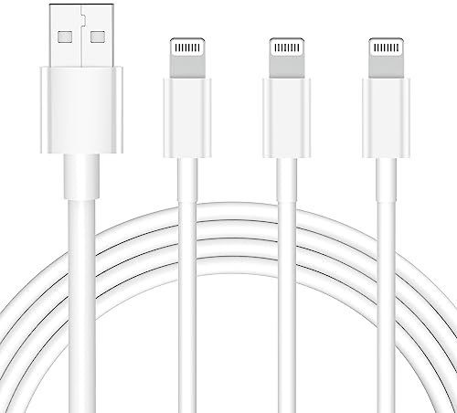3Pack for iPhone Charger Cable 1M MFi Certified Lead, A to USB Cable Fast Charging for Apple iPhone 14/13/12/11/11ProMax/X/XS/XR/XS Max/8/7/6/5, for iPad (1M White)