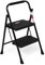 Mabel Home 2-Step Ladder, Folding Ladder with Non-Slip Pedals, Sturdy Steel, Black