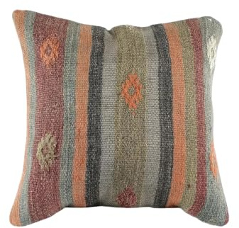 kelim kissen 40x40 cm handgefertigt kelim kissenbezug orientalische kissen kopfkissen viereckig dekorative bohemian kissenhülle dekokissen sofakissen zierkissen code E857
