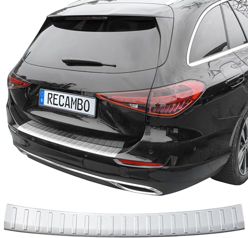 RECAMBO Ladekantenschutz Edelstahl matt gebürstet mit Textur - kompatibel für Mercedes C-Klasse T-Modell S206 BJ ab 2021 - Styling und Schutz für die Stoßstange