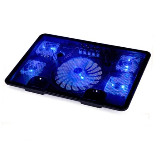 Veemoon Laptop Cooling Pad with Quiet Fans Portable Cooler for Gaming and Office Use Ergonomic Design Sleek Black Finish Prevents Overheating and Performance