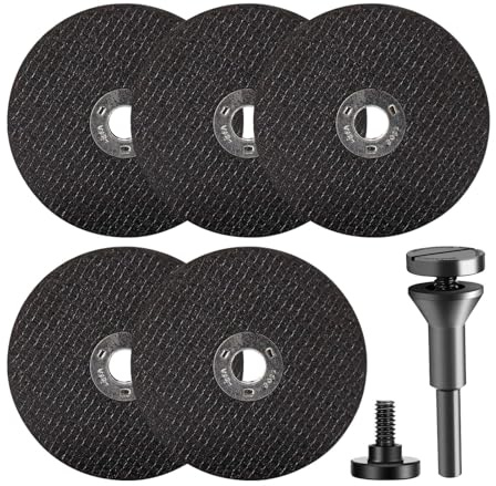 6pcs/Set Cut Off Wheel Set for Die Grinder, Round Hole Cut Off Wheel Metal Cutting Disc with 1/4 Stem Mounting Mandrel, Die Grinder Rotary Tool for Drill Attachment Cutter Discs
