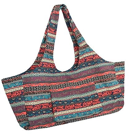 BCOATH Ethno Style Bedruckte Yogamattentasche Groß Aus Canvas Kordelzug Sporttasche Mit Seitentasche Langlebige Schultertragetasche Für Fitness Yoga Und Reisen