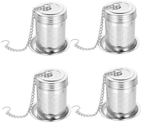 Amosfun 4 Ensembles passoire à thé en acier inoxydable thé de voyage Infuseur à pour en vrac passoire à portable passoire à pour en vrac filtre pour en Silver
