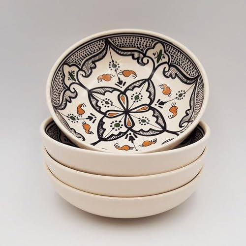 Lot de 4 assiettes creuses Jatte Marocain Noir - D 20 cm