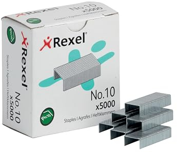 Rexel Heftklammern 10 aus Stahl, Präzises, störungsfreies Heften, 20 x 5000 Stück, 6005