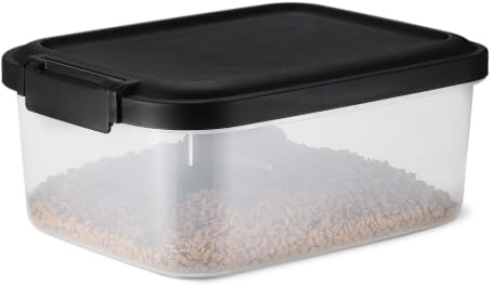 Amazon Basics Pet Food Storage Container, 4.5 kg,Transparent and Black