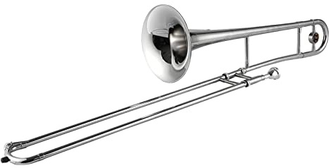 ACAGALA Silberne Trompete, Altposaune, Messing, Bb-Ton, B-Blasinstrument mit Cupronickel-Mundstück-Reinigungsstab-Etui