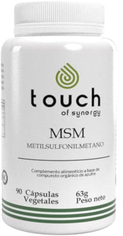 TOUCH OF SYNERGY - MSM 1000mg - 90 Cápsulas - Metilsulfonilmetano Puro - Apoya la Salud Articular, Reduce la Inflamación y Mejora la Movilidad