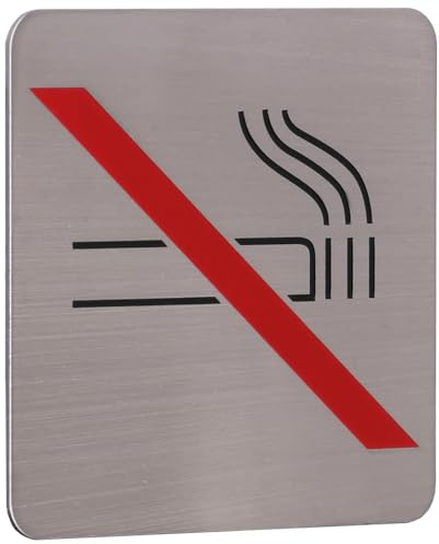 KOTARBAU® Rauchen Verboten Rauchverbot Schild 7 x 7 cm Quadratisch Edelstahl Schild Rauchen Verboten Selbstklebender Aufkleber Nichtraucher Aufkleber Nichtraucher