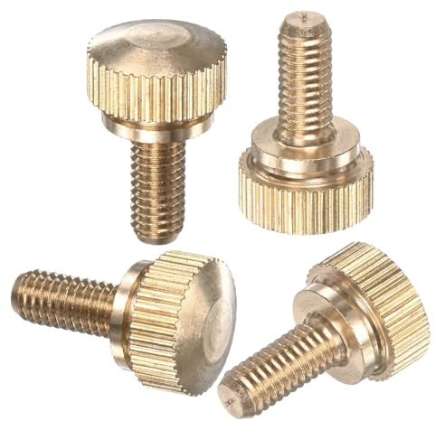 M METERXITY 4er Pack Rändel-Klemm-Schrauben M5x10mm Massiv Messing Rundkopf-Drehknöpfe Mit Schulter-Griff Befestigungselemente Für Brillengestell/PC-Computer Rändel-Schrauben