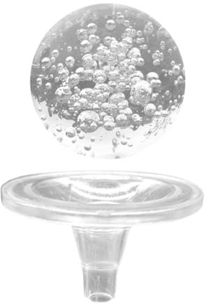 OUNONA 3.1-inch Bubble Crystal Ball Water Fountain Sphere Glass Stand for Tabletop Decor, Living Room Ornament, Feng Shui Desktop Water Feature Set