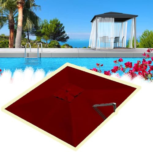 Auvent de rechange pour parasol déporté - Housse de parasol d'extérieur à 8 baleines - Bordeaux - Convient pour 300 x 300 cm, 400 x 300 cm, 250 x 250 cm (3 x 3 m) - Résistant aux intempéries - Pour