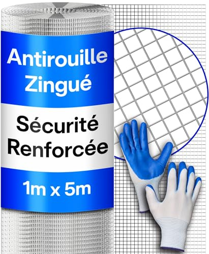 Praknu Grillage Anti Rongeur 1x5 m – Grillage à Poules Fine – Maille 6 mm