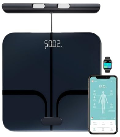 hume health the body pod kroppsfettvåg, personvåg digitala 8 elektroder med handsensorer, för kroppsvikt kroppsfettinnehåll BMI & 28 kroppsmätvärden, intelligent med LED (svart)