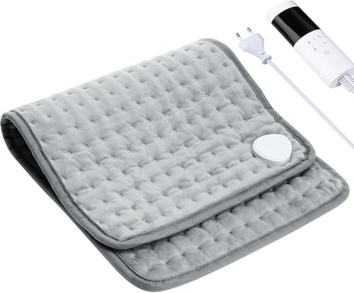 Heizkissen mit Abschaltautomatik 30 X 60cm, Elektrisches Wärmekissen 9 Temperaturstufen 4 Timer, Elektrische Heizdecke Klein Wärmematte Maschinenwaschbar für Rücken Nacken Schulter Bauch