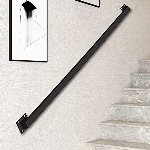 Este Kit de Escalera Industrial de Hierro galvanizado, Barra de Agarre Antideslizante montada en la Pared para escaleras Interiores/Exteriores, barandillas de porches y terrazas (1 pie a 20