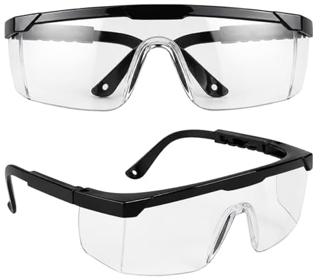 2 Pcs Safety Glasses, Wraparound Safety Goggles, Squash Goggles, Eye Protection Glasses Scratch Impact Resistant Protective Welding Fit Adjustable Workplace For Construction Laboratory Outdoor