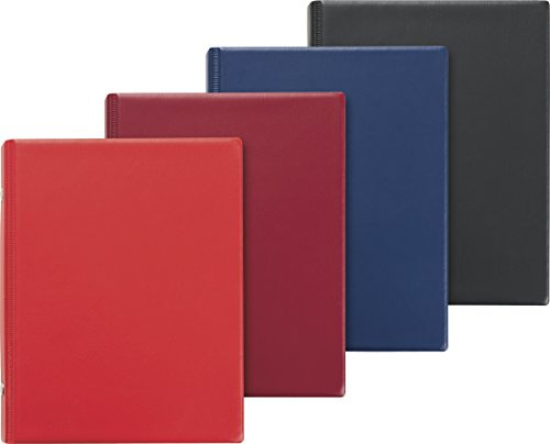 Brunnen 1065206 Ringbuch (A6 Sortiertpackung, 2 Ringe, Kunststoff-Einband in den Farben rot, weinrot, blau, schwarz, inkl. 50 Blatt, 1 Stück) (1)