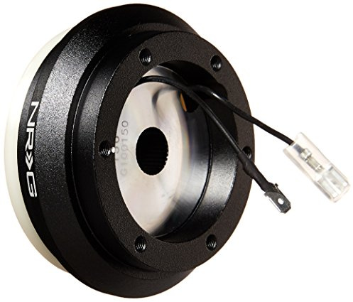 NRG Innovations Racing Style Lenkrad kurze Nabe, abschließbare Aluminium-Lenkwelle, 6 x 70 mm Bolzenmuster, Schnellspanner-Adaptereinheit, kompatibel mit Honda Accord 94-02, Schwarz, NRG-SRK-130H