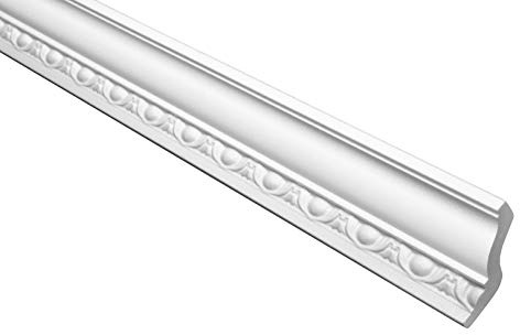 Marbet Deckenleiste B-08 weiß aus Styropor EPS - Stuckleisten gemustert, im traditionellen Design - (30 Meter Sparpaket) Stuck Winkelleisten Wandleisten